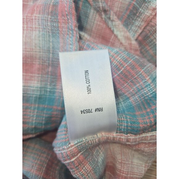 Orvis Mens Classic Fit Button-Up Plaid Shirt Medium  Pink & Blue - Picture 5 of 7